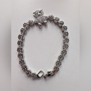 Silver and Crystal Teddy Bear Bracelet